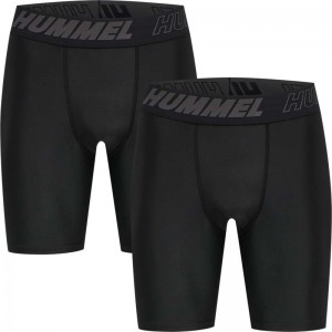 Hummel Te Topaz 2-pack Tight Kurze Hose Herren Schwarz | 149497-756