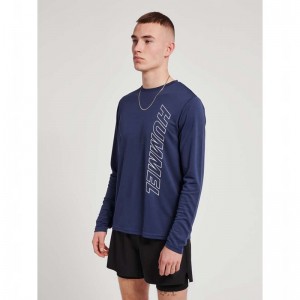 Hummel Te Topaz L/S T-shirts Herren Navy | 422039-698