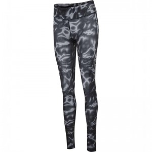Hummel Te Twist Aop Mid Waist Strumpfhose Damen Schwarz | 099416-113