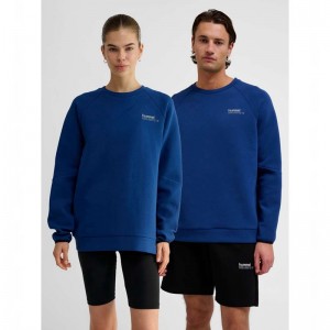 Hummel Tech Fleece Regular Crew Sweatshirts Damen Blau | 244124-380