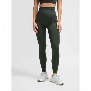 Hummel Tif Seamless High Waist Strumpfhose Damen Grün | 351474-059