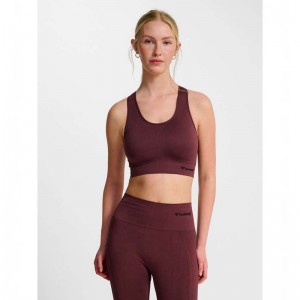 Hummel Tif Seamless Top Sport BH Damen Bordeaux | 035284-692