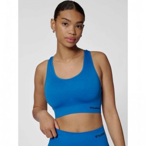 Hummel Tif Seamless Top Sport BH Damen Blau | 444452-769