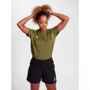 Hummel Travel S/S T-shirts Damen Olivgrün | 003745-051
