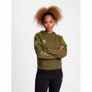 Hummel Travel Sweat Hoodie Damen Olivgrün | 870311-816