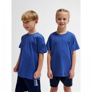 Hummel Trelle S/S T-shirts Kinder Blau | 514145-852