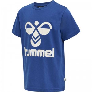 Hummel Tres S/S T-shirts Kinder Blau | 982961-676