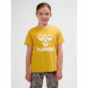 Hummel Tres S/S T-shirts Kinder Gelb | 112012-814