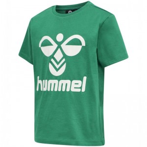 Hummel Tres S/S T-shirts Kinder Grün | 231894-585