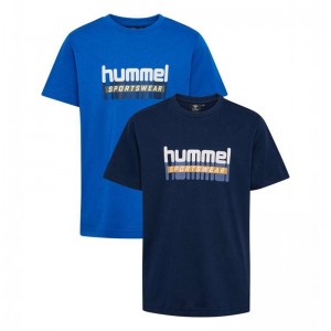Hummel Tukas S/S 2-pack T-shirts Kinder Schwarz | 969754-577