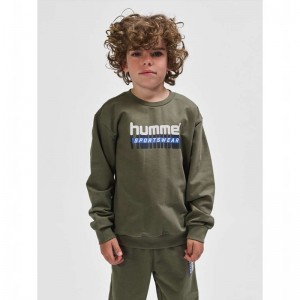Hummel Tukas Sweatshirts Kinder Olivgrün | 740756-156