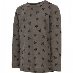 Hummel Vilmo Ls T-shirts Kinder Braun | 280966-513