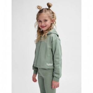 Hummel Zippi Zip Hoodie Kinder Grün | 373352-078
