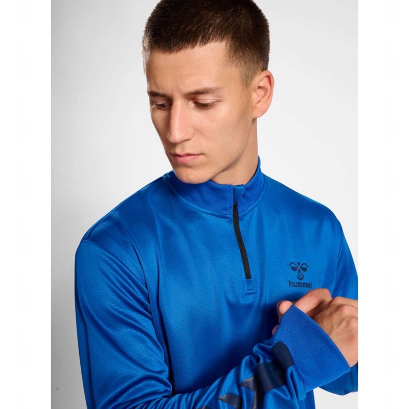Hummel Active Pl Half Zip Sweatshirt Herren Blau | 010439-039