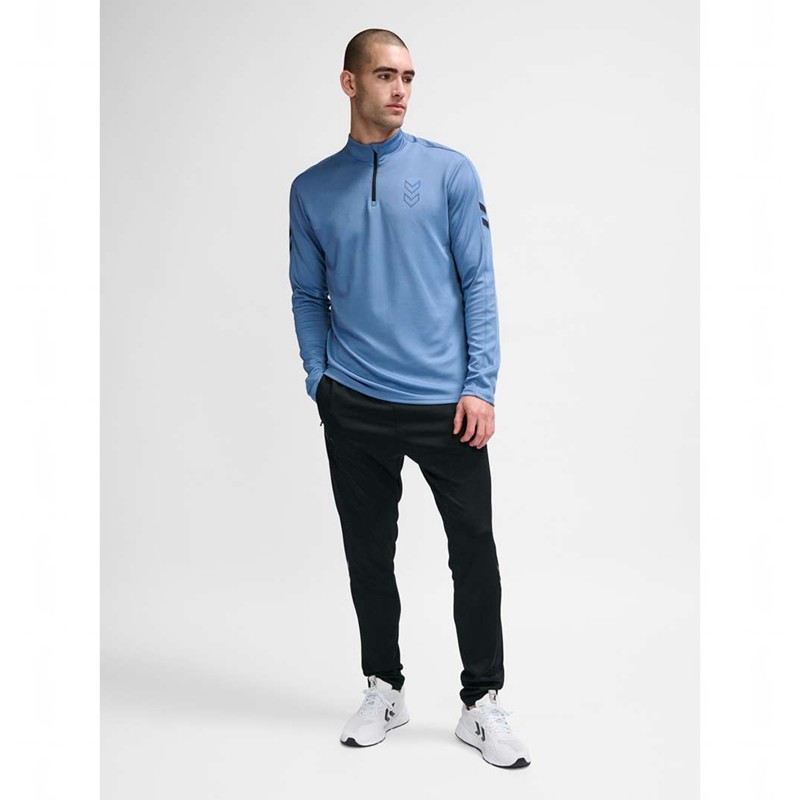 Hummel Active Pl Half Zip Sweatshirt Herren Blau | 389705-737
