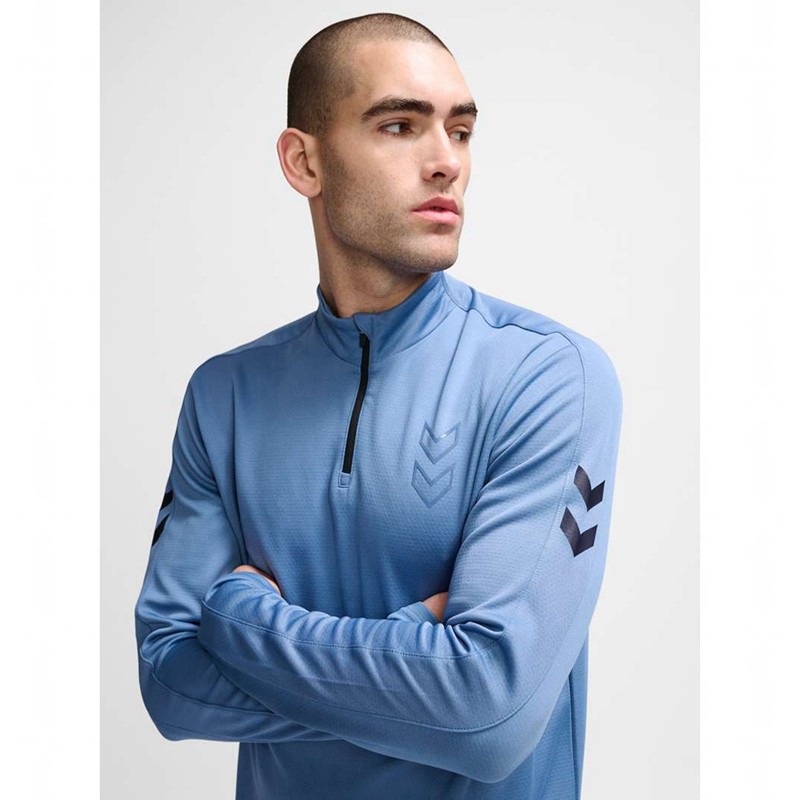 Hummel Active Pl Half Zip Sweatshirt Herren Blau | 389705-737