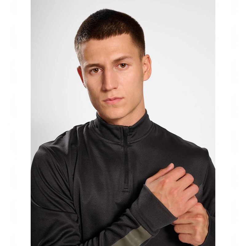 Hummel Active Pl Half Zip Sweatshirt Herren Schwarz | 521471-961