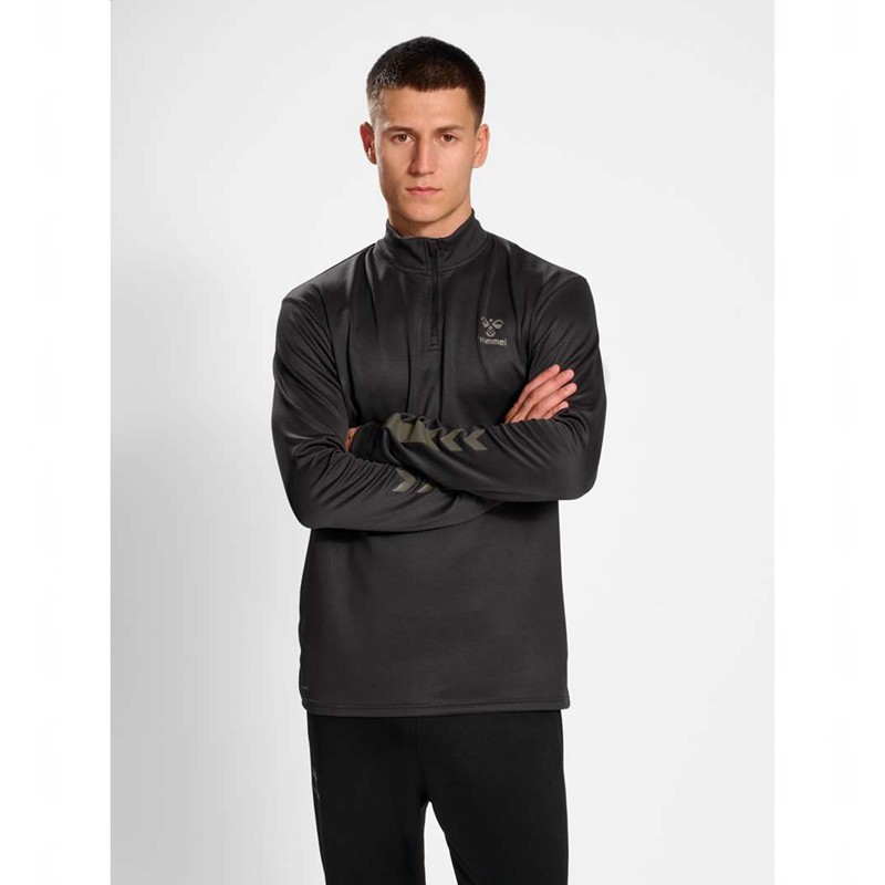 Hummel Active Pl Half Zip Sweatshirt Herren Schwarz | 521471-961