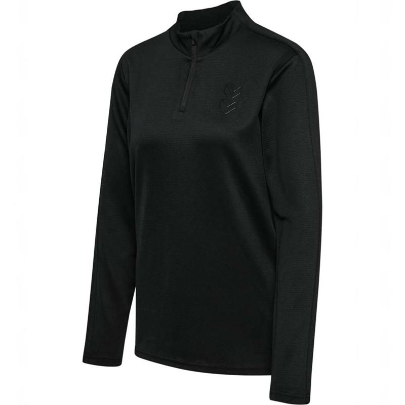 Hummel Active Pl Half Zip T-shirts Damen Schwarz | 266307-655