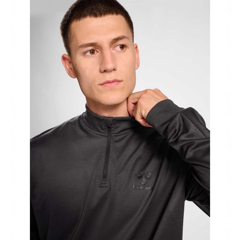 Hummel Active Pl Half Zip T-shirts Herren Schwarz | 404747-040