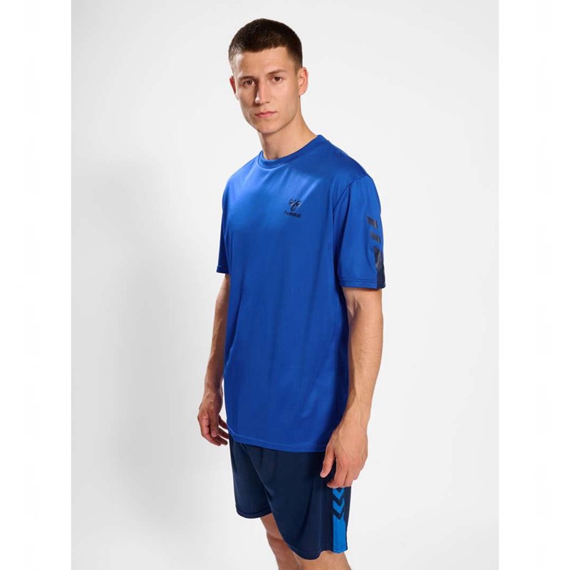 Hummel Active Pl Jersey S/S T-shirts Herren Blau | 816687-092