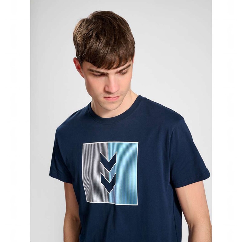 Hummel Active Stripe Co S/S T-shirts Herren Navy | 939550-575