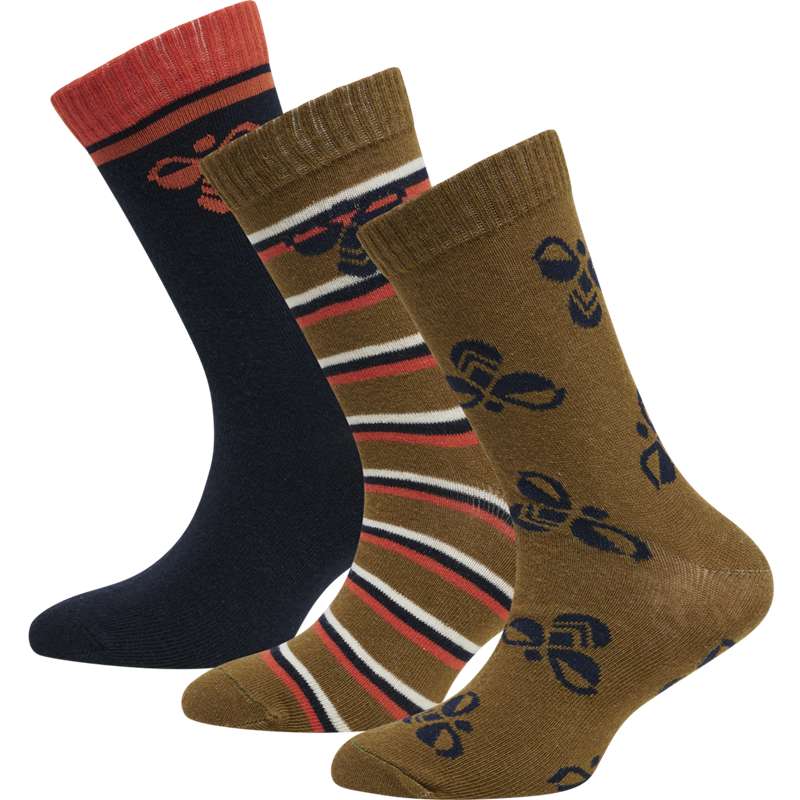 Hummel Alfie 3-pack Socken Kinder Olivgrün | 552537-958