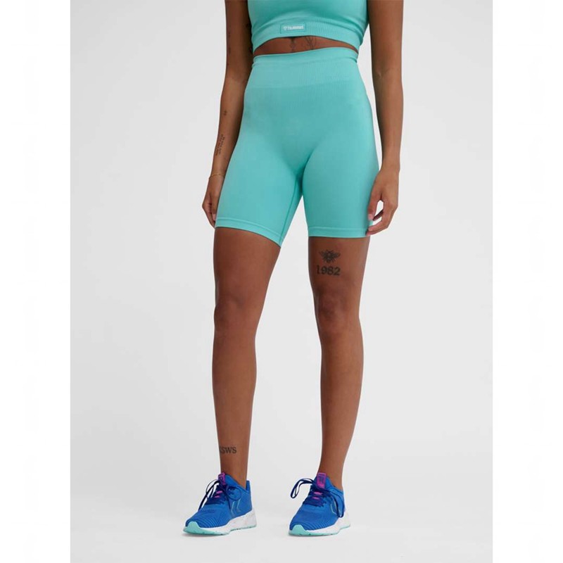 Hummel Alive Seamless High Waist Kurze Hose Damen Blau | 796917-868