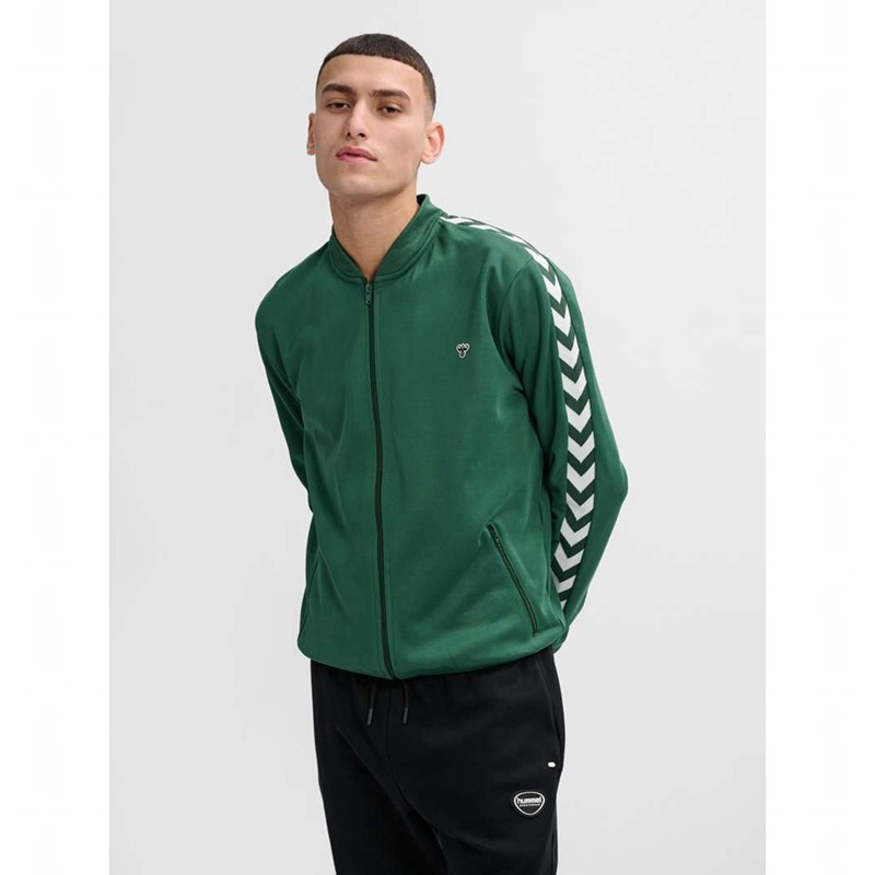Hummel Archive Regular Poly Zip Jacken Herren Grün | 287322-818