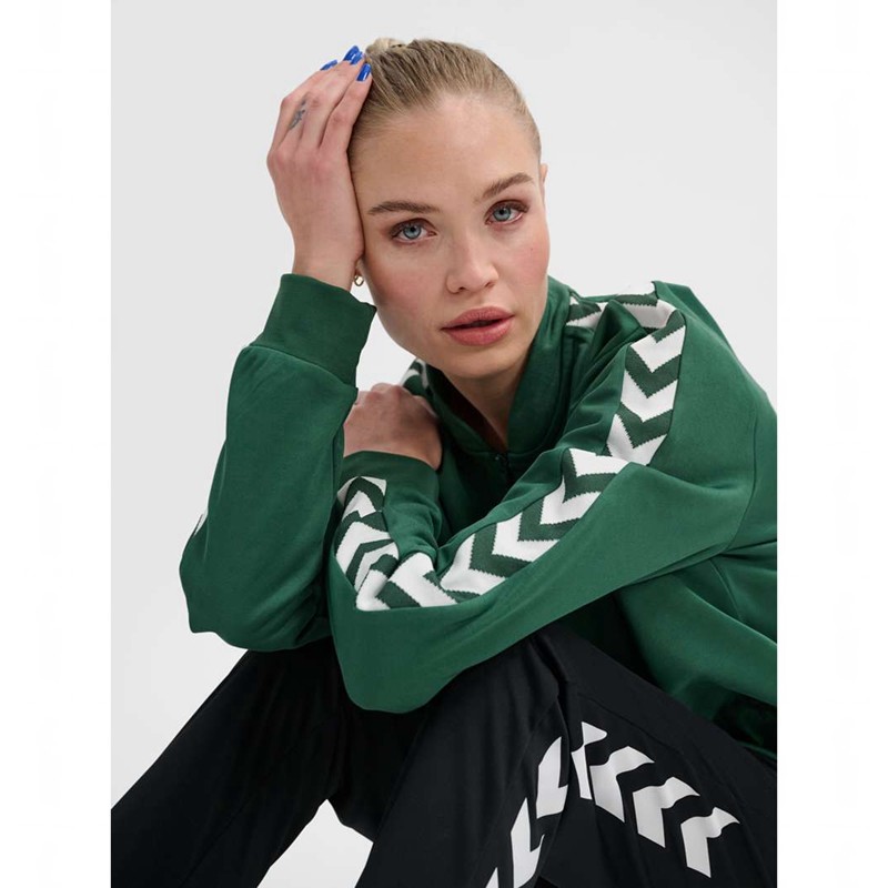 Hummel Archive Regular Poly Zip Jacken Herren Grün | 287322-818