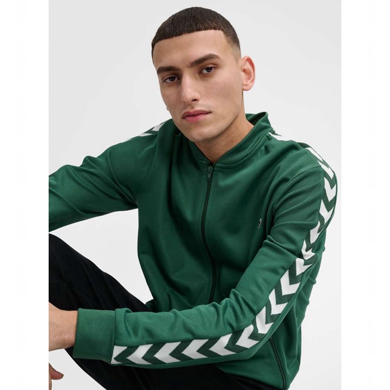 Hummel Archive Regular Poly Zip Jacken Herren Grün | 287322-818