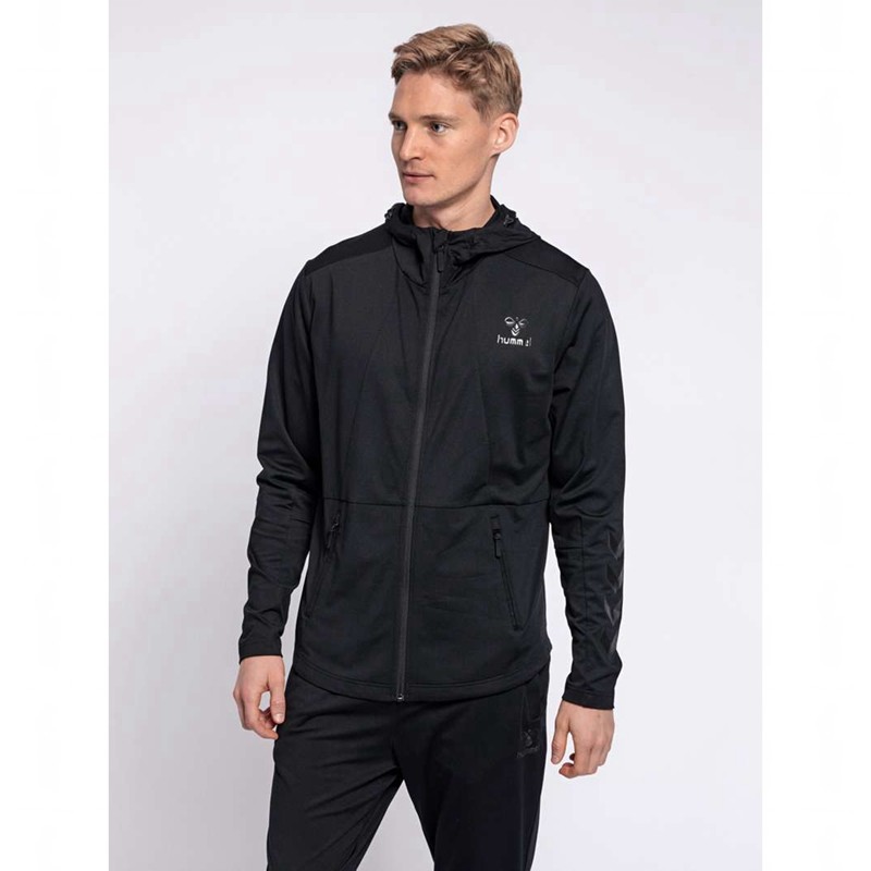 Hummel Aston Zip Hoodie Herren Schwarz | 647610-222
