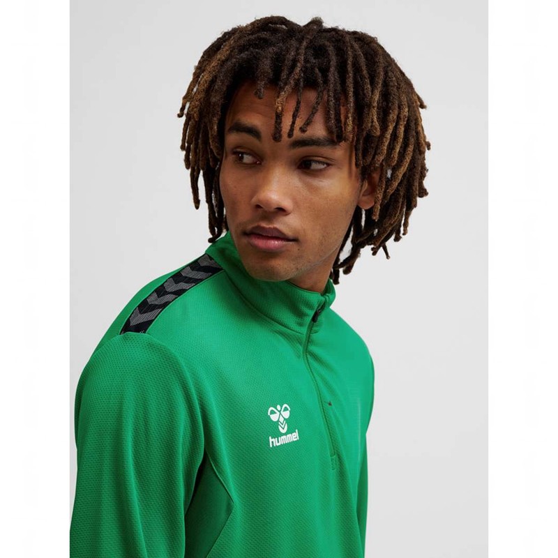 Hummel Authentic Half Zip Sweat Kurze Hose Herren Grün | 762716-931