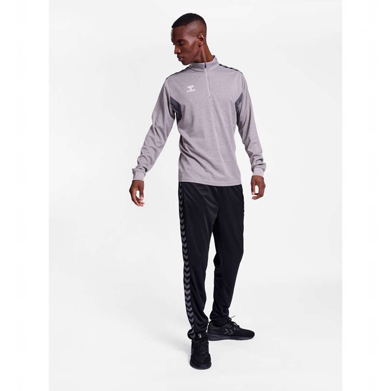 Hummel Authentic Half Zip Sweat Sweatshirt Herren Grau | 857595-763