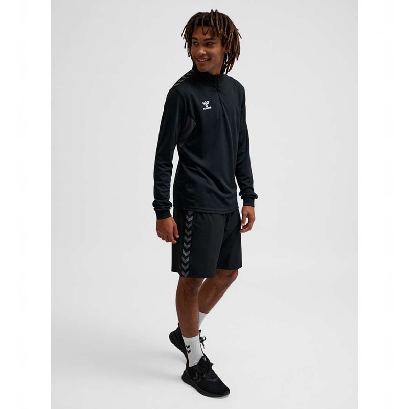 Hummel Authentic Half Zip Sweat Sweatshirt Herren Schwarz | 538100-311