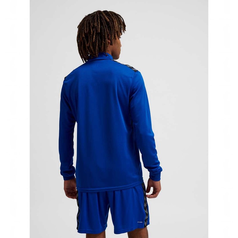 Hummel Authentic Half Zip Sweat Sweatshirt Herren Blau | 265499-971