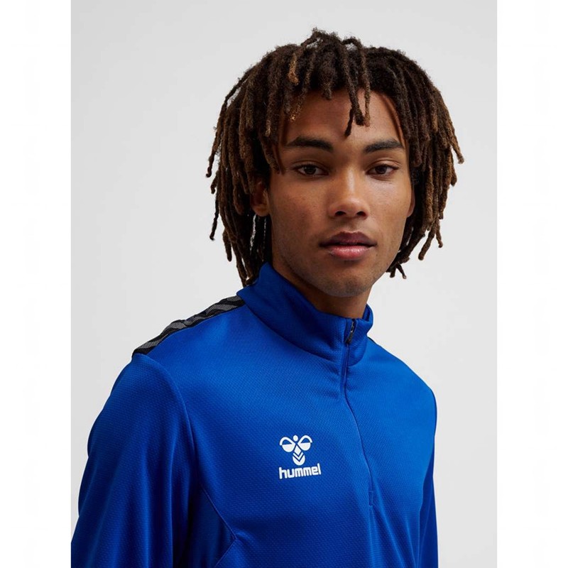 Hummel Authentic Half Zip Sweat Sweatshirt Herren Blau | 265499-971