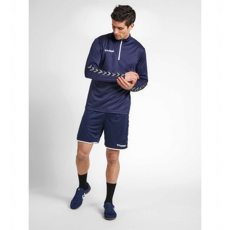 Hummel Authentic Half Zip Sweatshirt Herren Navy | 532450-288