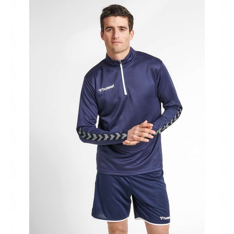 Hummel Authentic Half Zip Sweatshirt Herren Navy | 532450-288