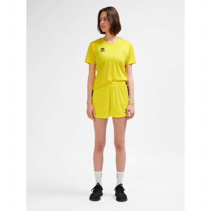 Hummel Authentic Pl Kurze Hose Damen Gelb | 989719-456