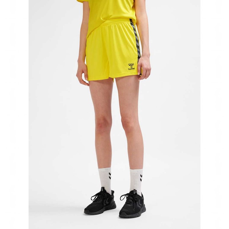 Hummel Authentic Pl Kurze Hose Damen Gelb | 989719-456
