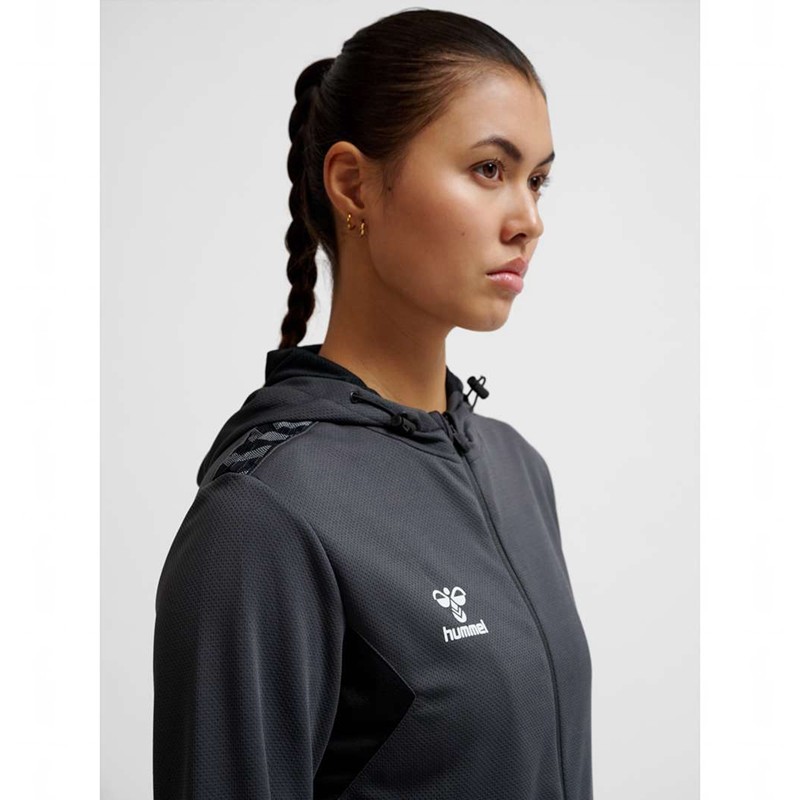 Hummel Authentic Pl Zip Hoodie Damen Schwarz | 292518-741