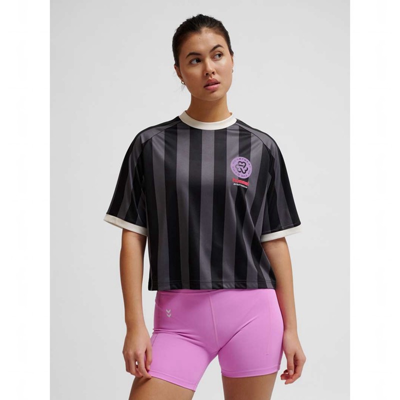 Hummel Boxy Bee Mine Shirt S/S Kurze Hose Damen Schwarz | 830931-877