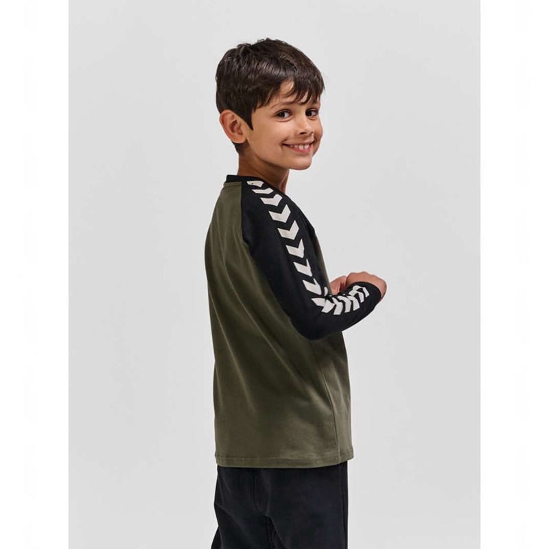 Hummel Boys L/S T-shirts Kinder Olivgrün | 253886-355
