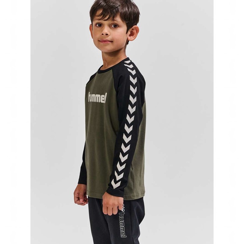 Hummel Boys L/S T-shirts Kinder Olivgrün | 253886-355