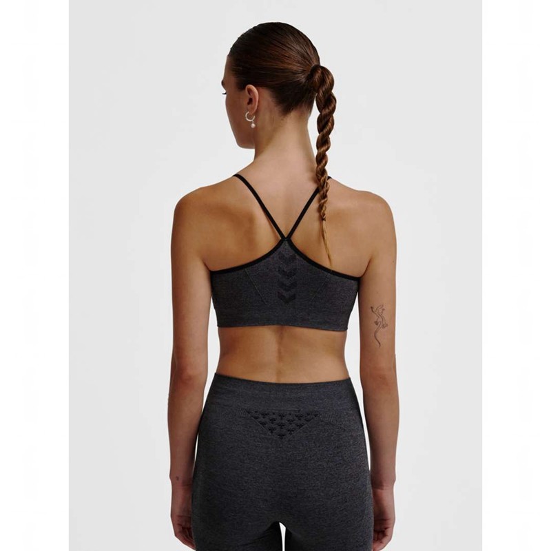 Hummel Ci Seamless Scrunch Sport BH Damen Schwarz | 357389-414