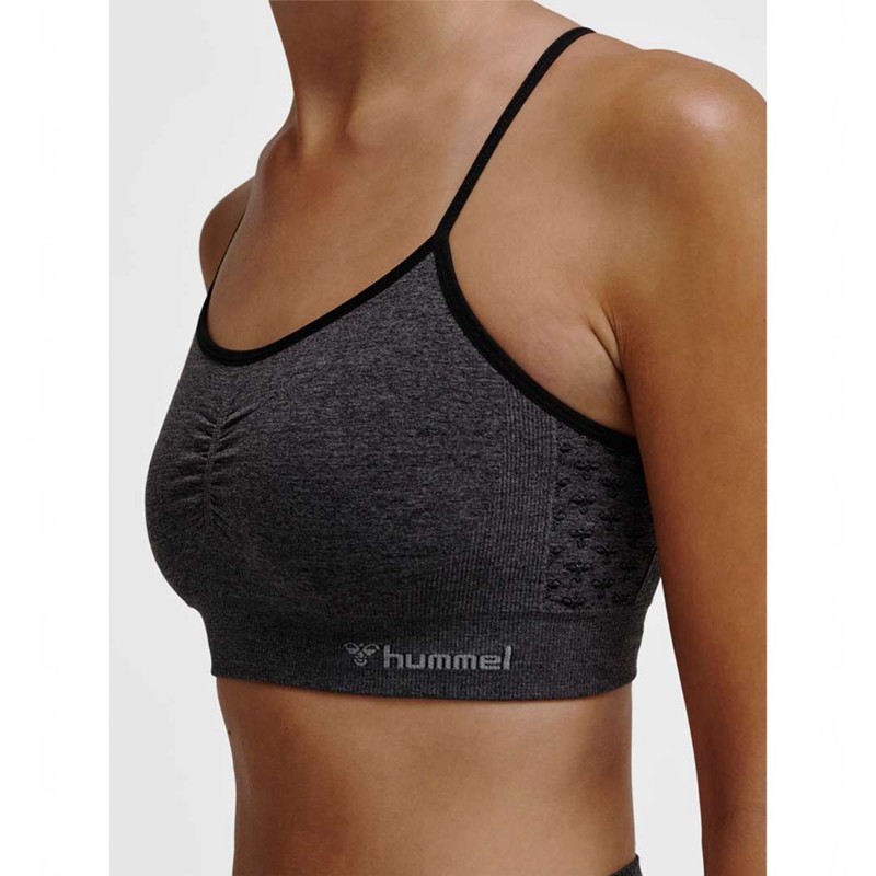 Hummel Ci Seamless Scrunch Sport BH Damen Schwarz | 357389-414