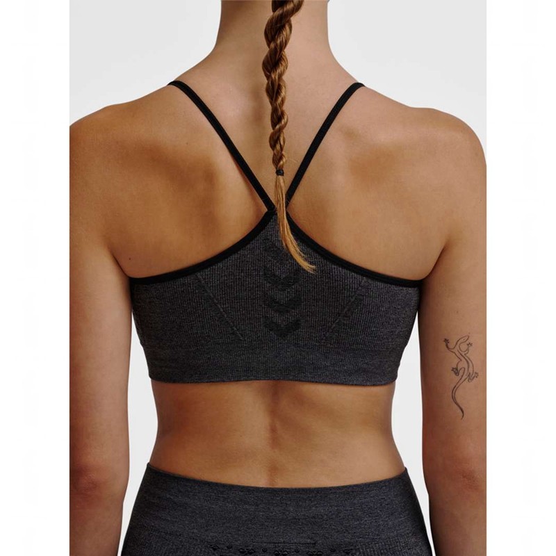 Hummel Ci Seamless Scrunch Sport BH Damen Schwarz | 357389-414