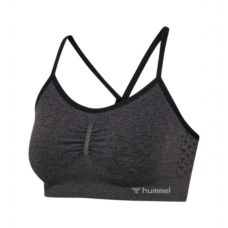 Hummel Ci Seamless Scrunch Sport BH Damen Schwarz | 357389-414