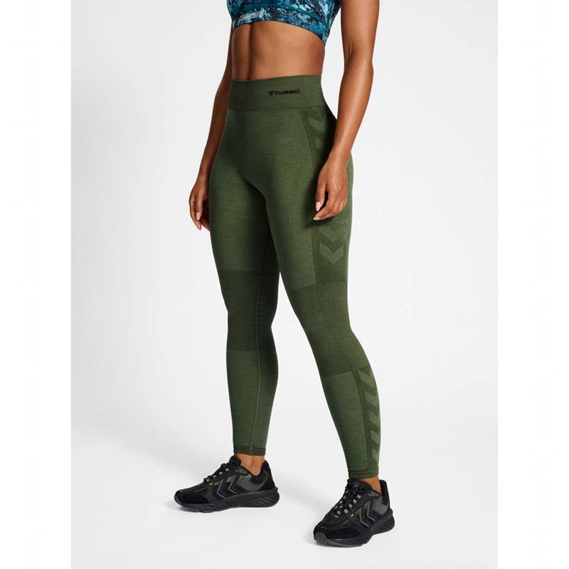 Hummel Clea Seamless Mid Waist Hose Damen Grün | 667992-232